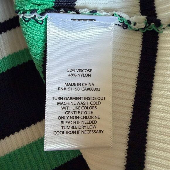 525 America Vivienne Johnny Collar Striped Tank in Dark Blue Multi S - Picture 7 of 8